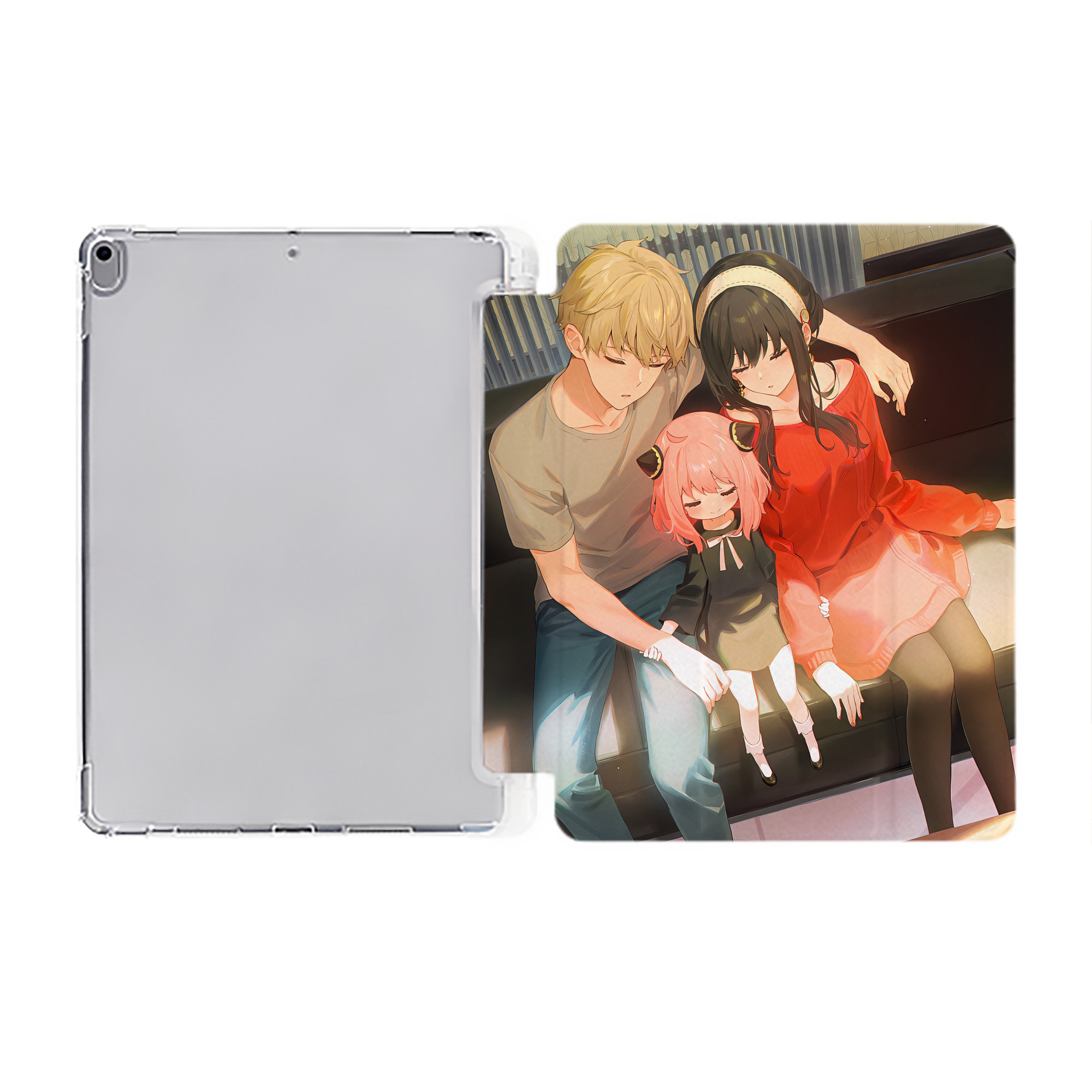 （画像用） SPY×FAMILY间谍家家酒 IPad ケース ペン収納付き 三つ折りスタンド PUレザー×シリコン 対応機種9.5/10.5/10.9インチ